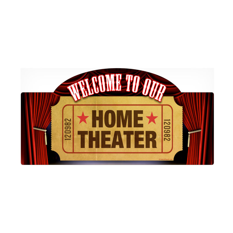 «Home Theatre Marquee On Canvas» par RetroPlanet, art textuel, H 10 po x l 19 po x P 2 po