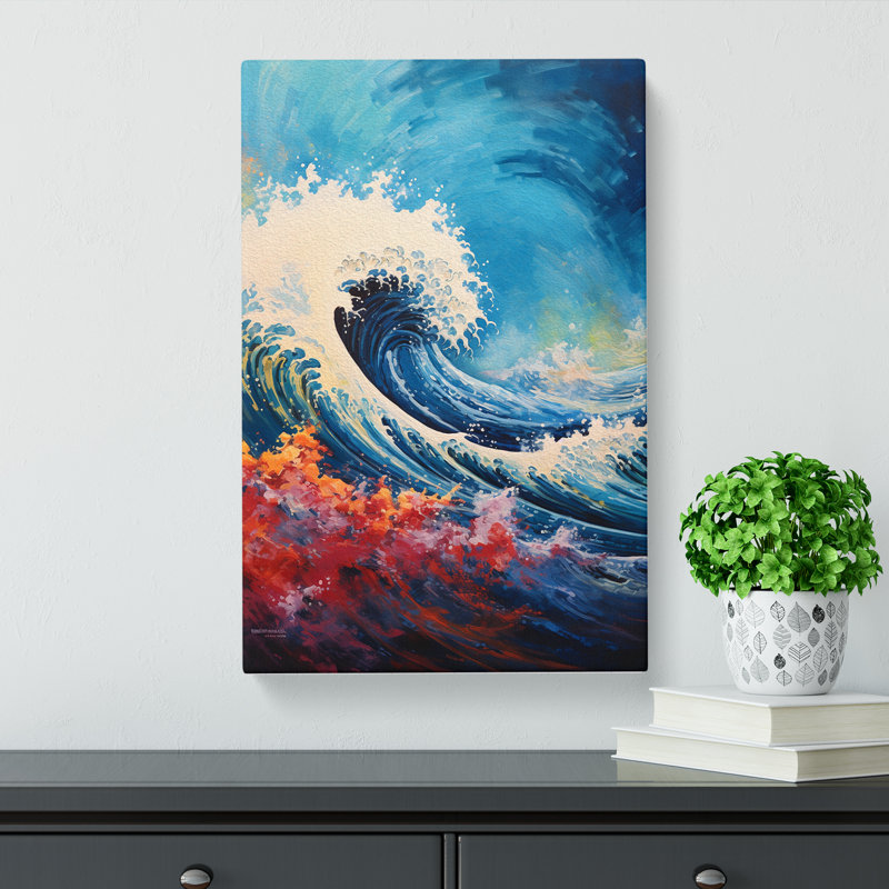Wave Japanese Impressionism - Wrapped Canvas, 50cm H x 35cm W x 3cm D