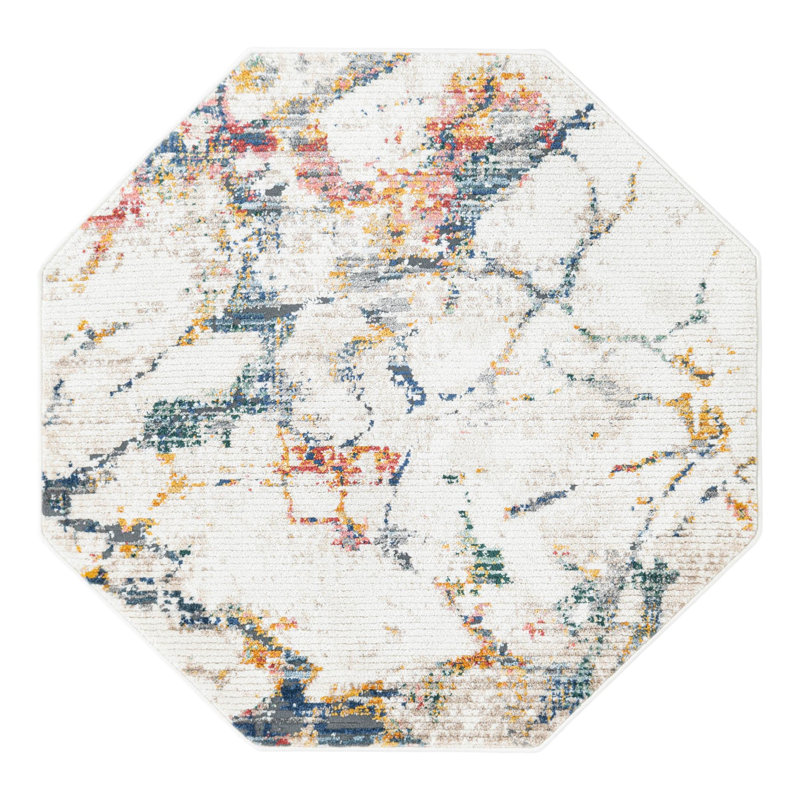 Caparro Abstract Indoor Rug, Octagon 4'1" x 4'1"
