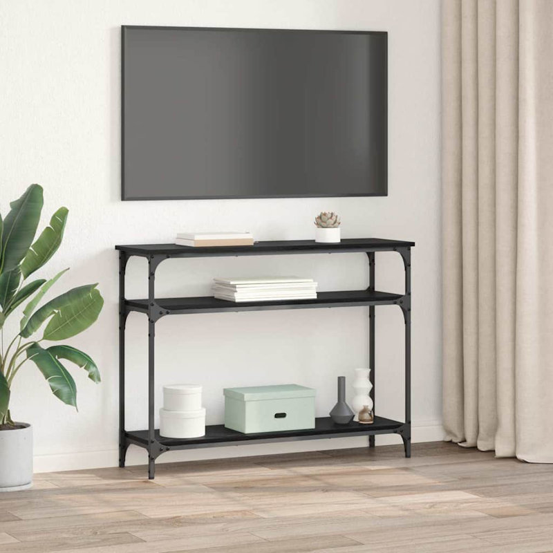 Console Table, Black Oak, 75cm H x 100cm W x 29cm D