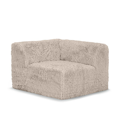 Causeuse modulaire en mousse de fausse fourrure 2 pièces Boneless Cathryn