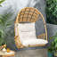 Charmante chaise suspendue d'intérieur pour l'extérieur avec coussin, style panier, 33,66 lb, 45,46 po de hauteur, 12 po de longueur de chaîne,