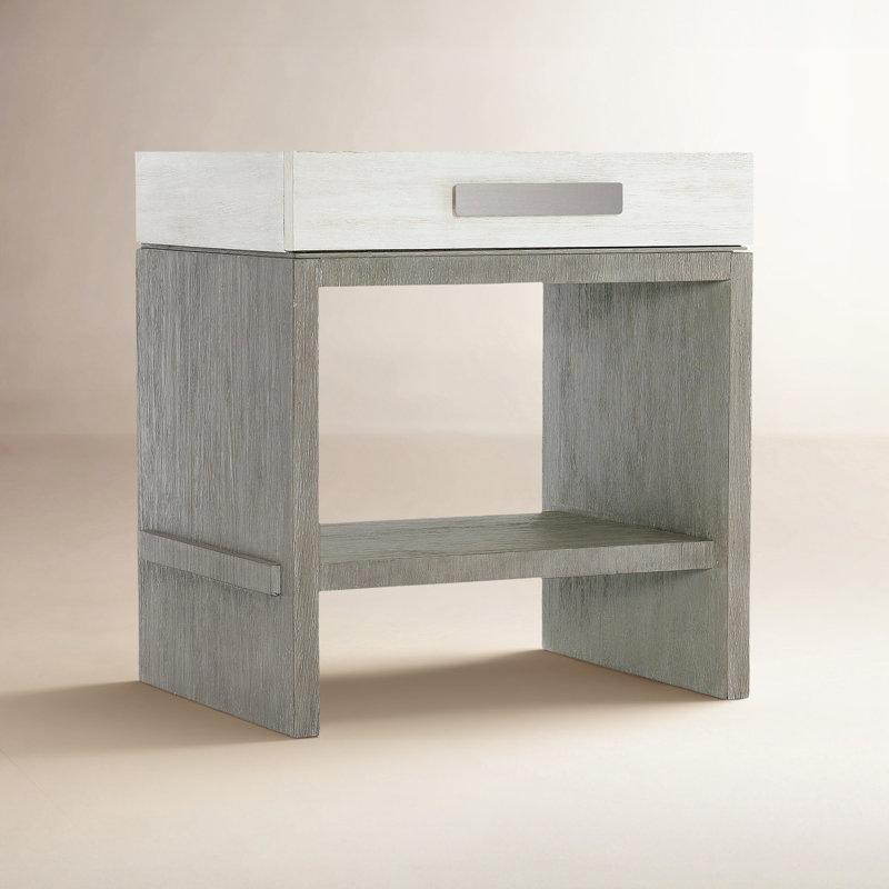 Foundations 28'' W Solid Wood Nightstand, Light Shale