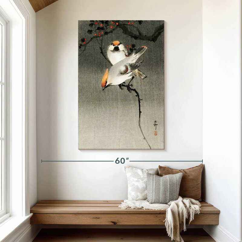 Brampt Bohemian Waxwing Birds, 48" H x 32" W