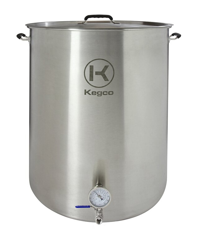VEVOR Stainless Steel Kettle 5 Gallon Pot Tri Ply Bottom for Brew Kettle Pot for Home Supplies Includes Lid Handle Thermometer Ball Valve Spigot