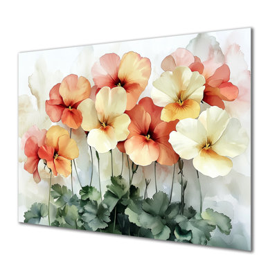 «Vibrant Garden of Geraniums Flowers», reproduction d'art traditionnelle en métal, décoration murale en métal Geraniums