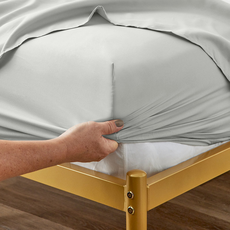 Twin XL Silver Organic Cotton Bamboo Microfiber Sheet Set