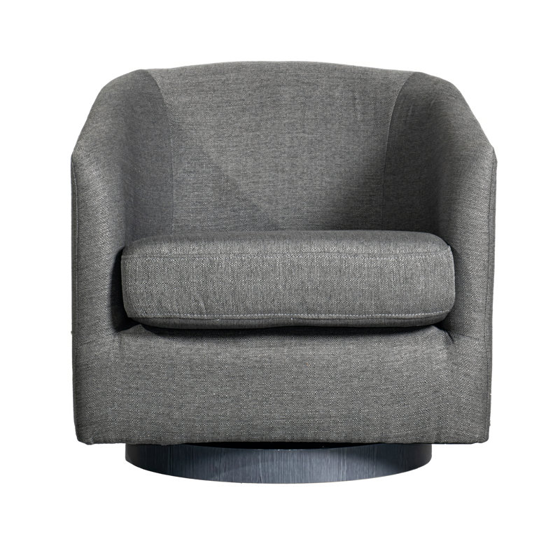 Fauteuil d'appoint en tonneau Byran, Gris foncé