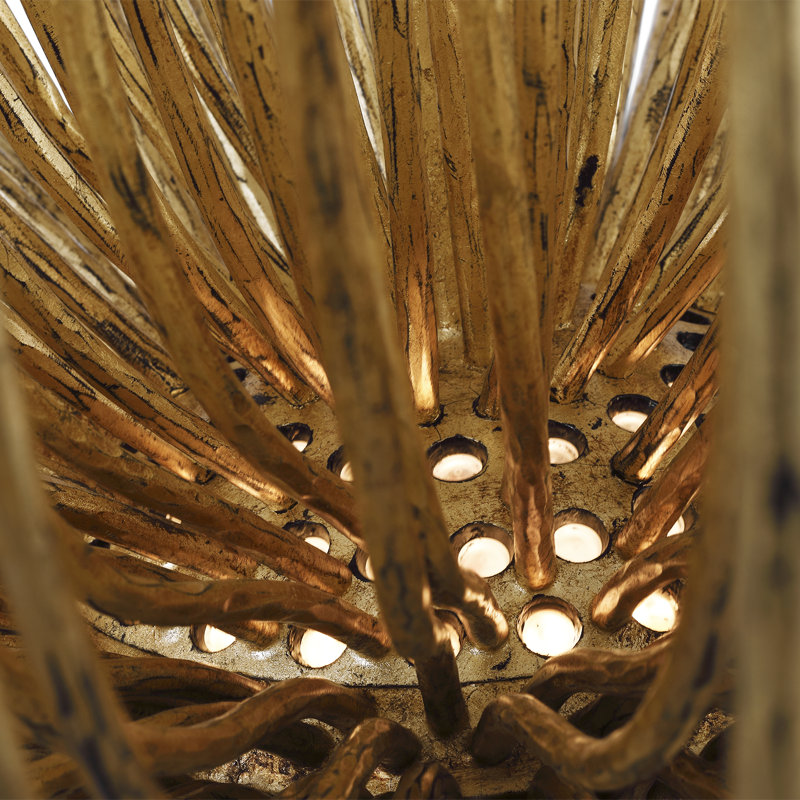 Chapman & Myers Astra 42" Sculpted Chandelier, Gilded Iron