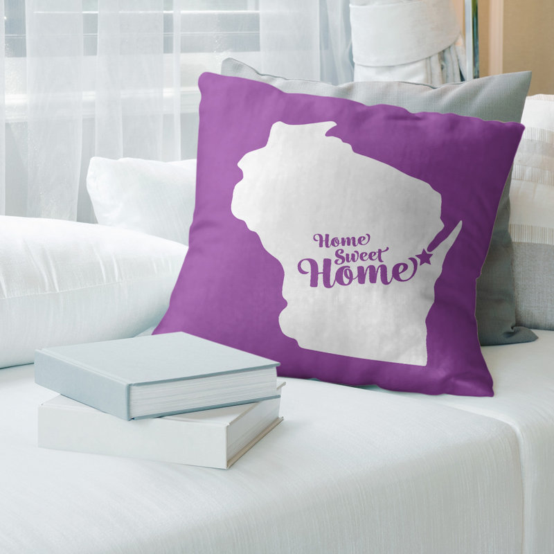 Coussin doux home, Green Bay, 14 po x 14 po, Violet