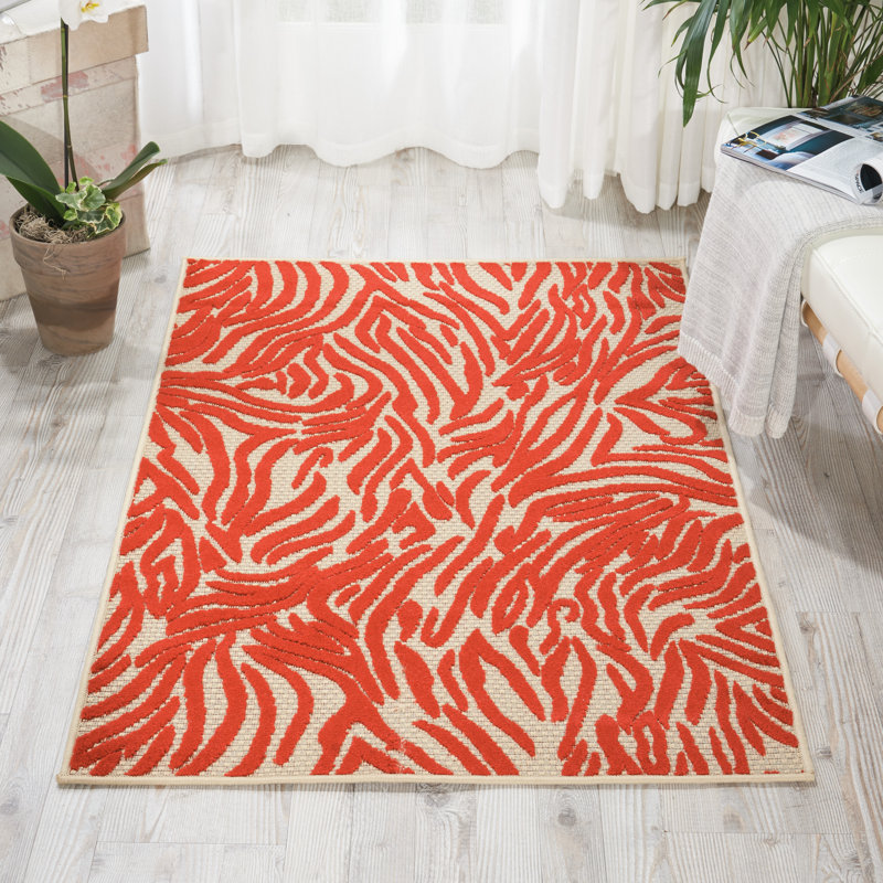 Tapis rouge à rayures Newton, Rectangle 2 pi 8 po x 4 pi