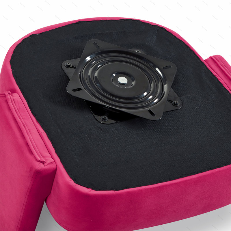 Fauteuil demi-tonneau pivotant de 27,5 po Nevile, Velours rose