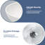 Lavabo de salle de bain circulaire en céramique blanche l 16 "x P 16" au-dessus des comptoirs