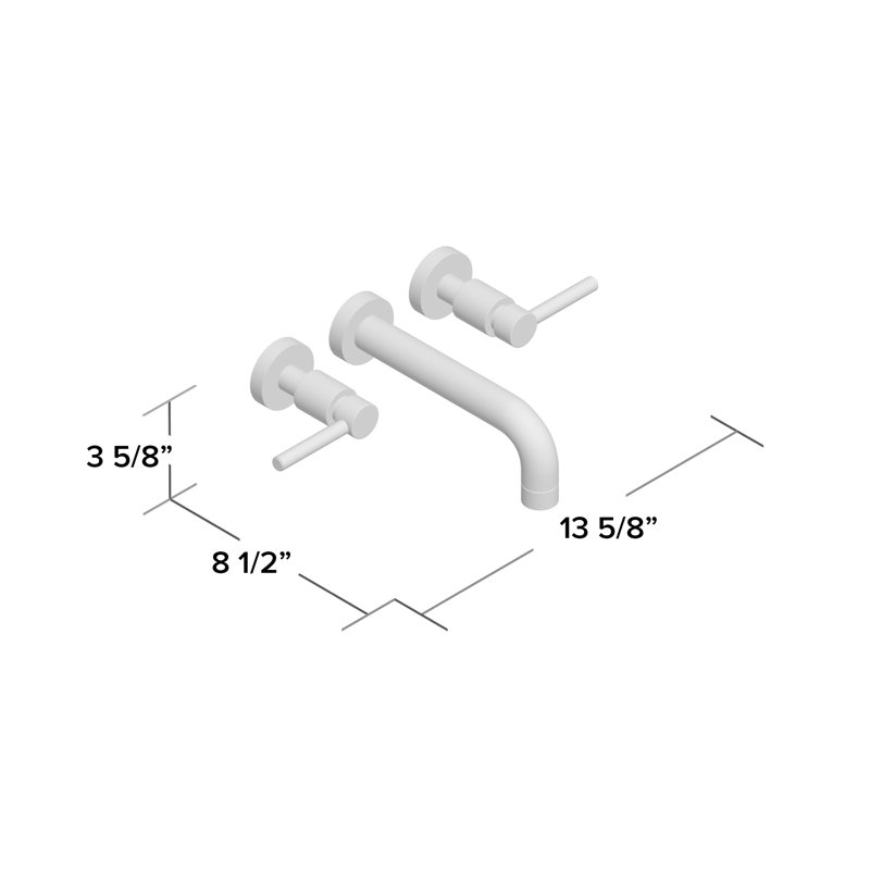 South Beach Wall Mounted Bathroom Faucet, Polished Brass