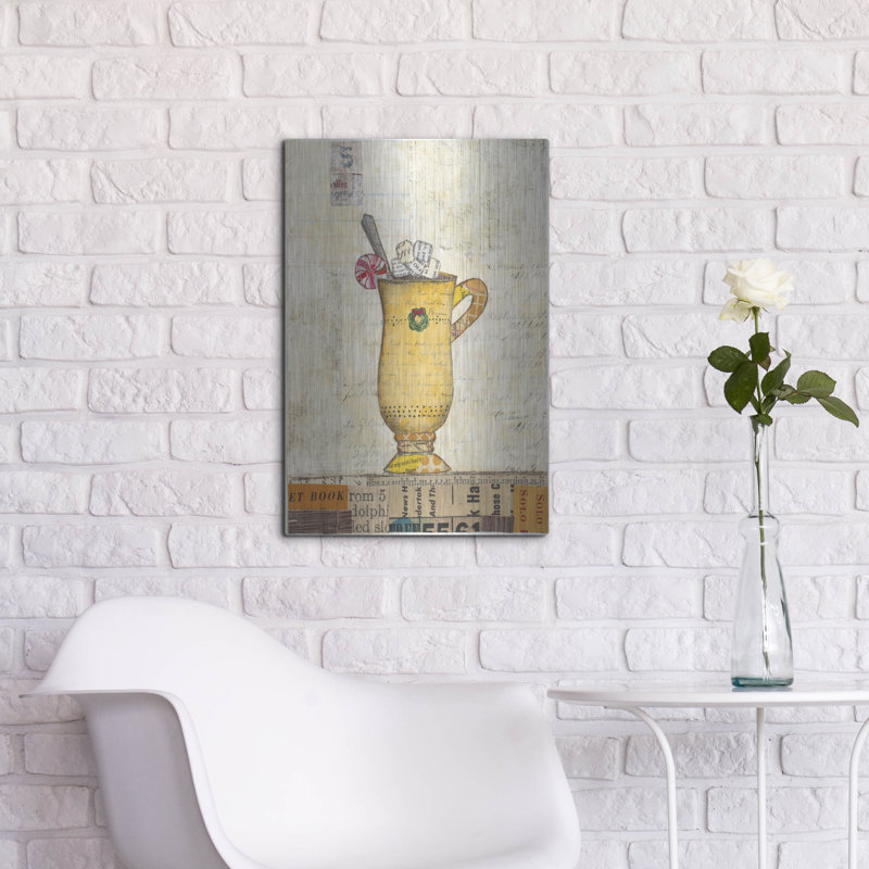 Art mural en métal «Cozy Cups IV» par Courtney Prahl, Luxe, H 24 po x l 16 po