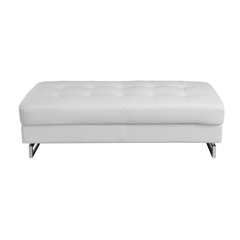 Repose-pieds en cuir véritable Global United