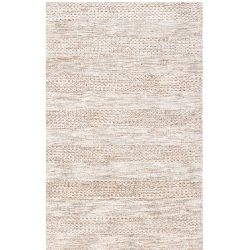 Tapis beige touffeté à la main Elliana, Carré 6 pi