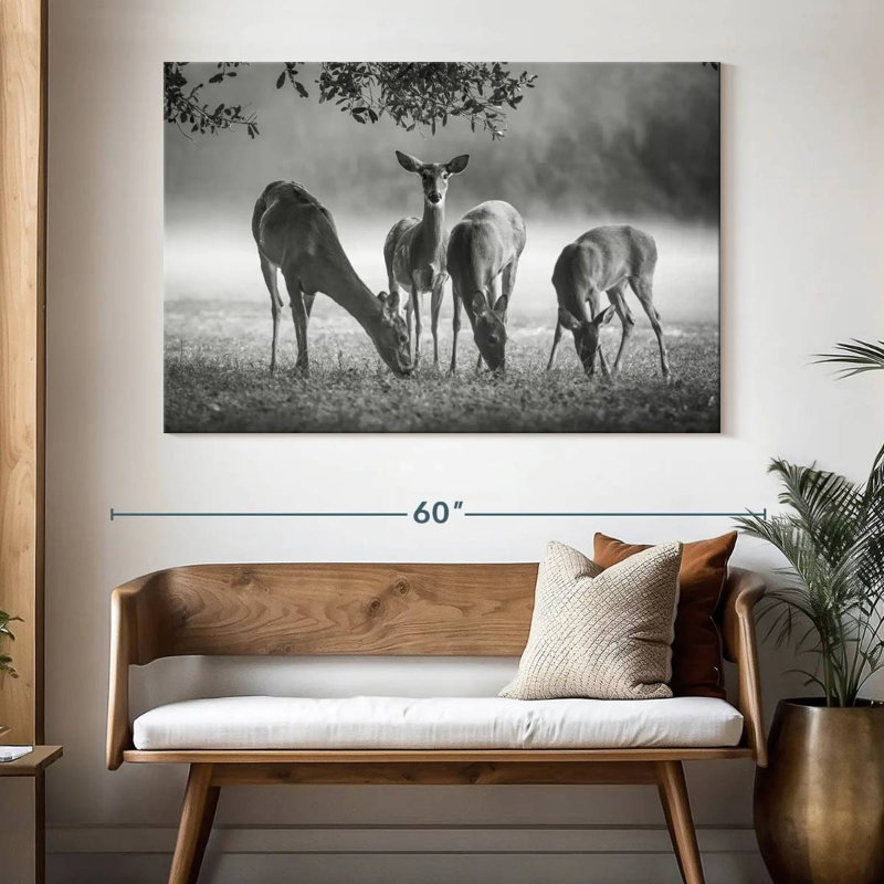 Vigilant Grazing Deer, 34" H x 51" W