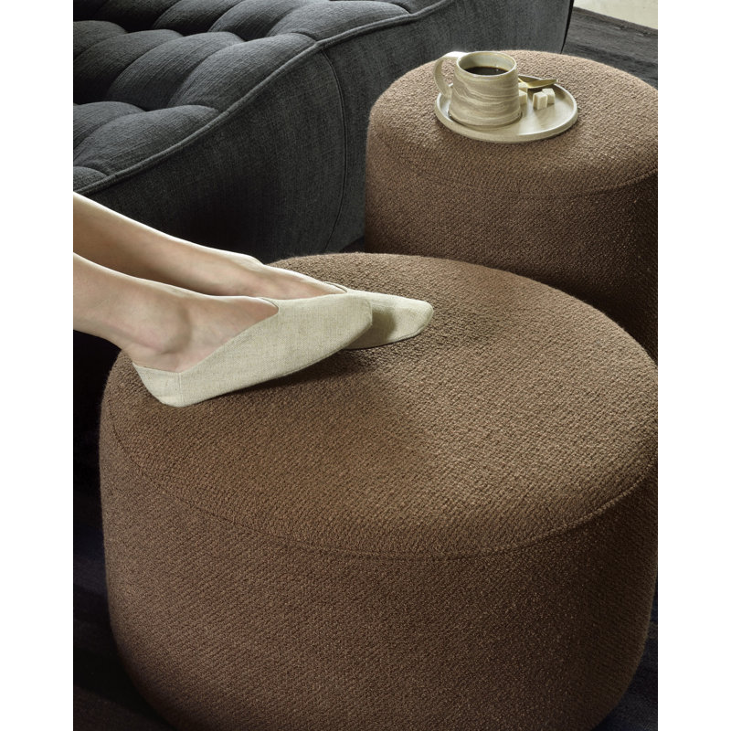 Barrow Round Pouf, Copper Polyester Blend