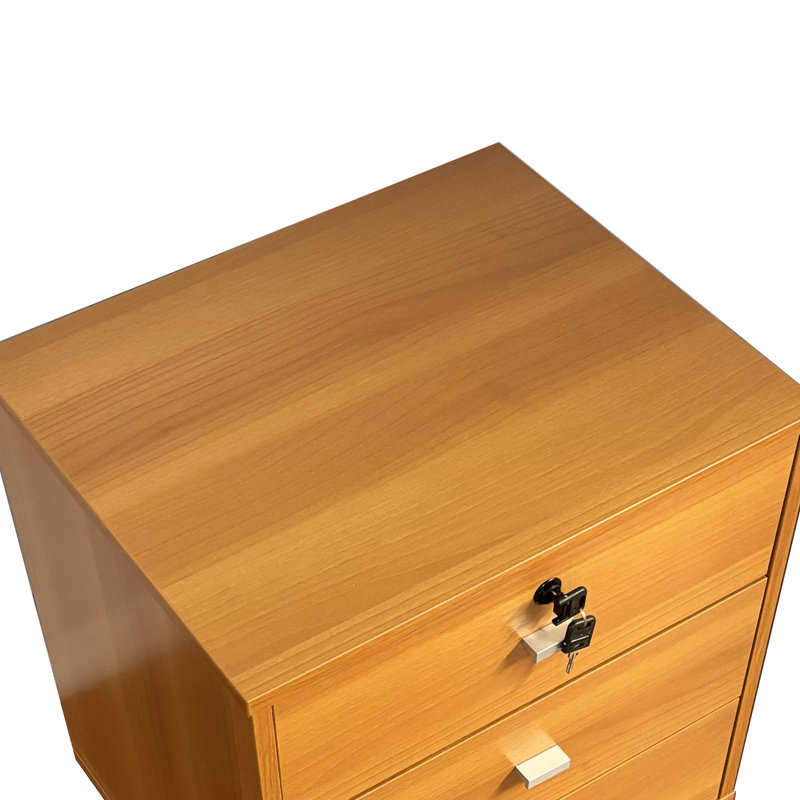 Locking Top Drawer Nightstand In Cherry With Three Efficiency And Practical Design