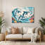 «Hawaiian Dolphins», art mural en métal bleu-767680460