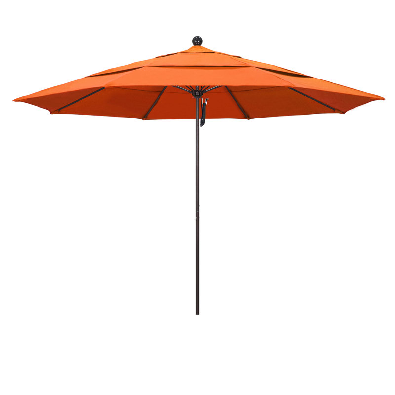 Parasol de marché 11 pi Hibo, Toile Sunbrella® tangerine