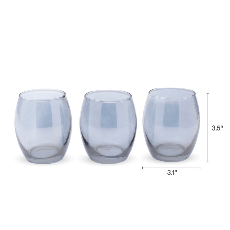 Gray Glass Tabletop Votive Candle Holder Set of 3