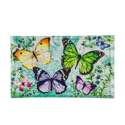 Tapis d'intérieur antidérapant Butterfly Friends