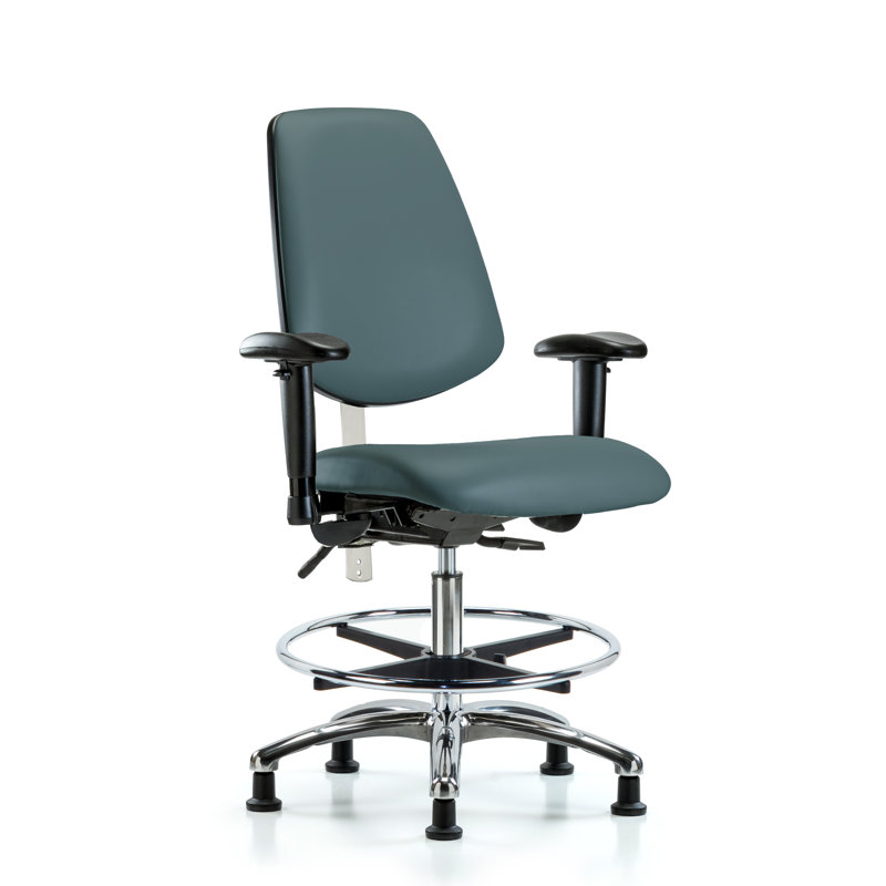 Chaise de dessinateur Josiah, Bleu colonial, Patins, Inclus