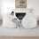 Oversized Compression Large Round 5 Foot Giant Foam Filled Faux Rabbit Fur Beige Bean Bag Sofa with Soft Removeable Cover (Set of 2)