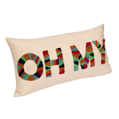Cotton Tufted Lumbar Pillow "OH MY"