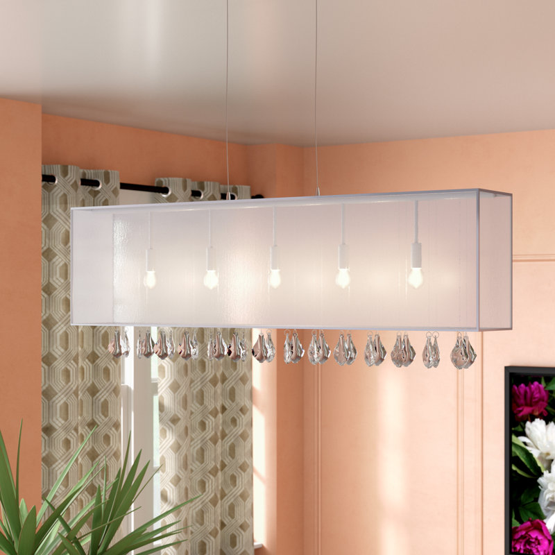 Luminaire suspendu linéaire à 5 lumières pour îlot de cuisine Curtsinger
