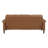 Classic Brown Faux Leather Sofa Upholstered Nailhead Trim Living Room Furniture 1pc 3-Seater Couch
