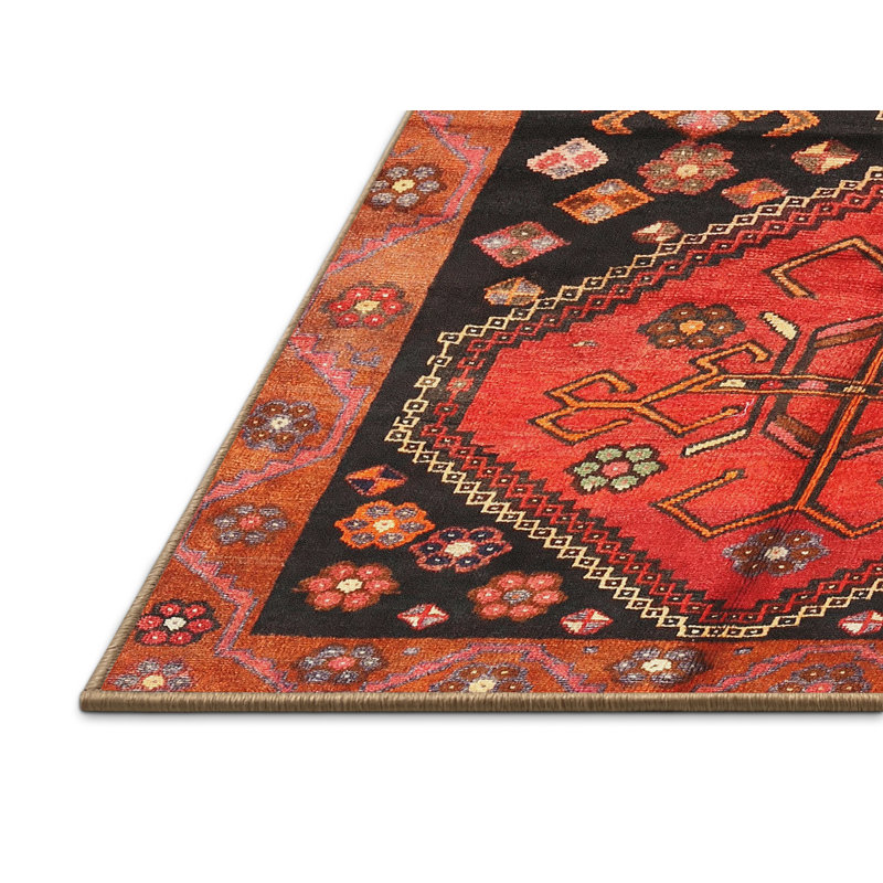 Tapis orange Southwestern, Rectangle 7 pi x 10 pi