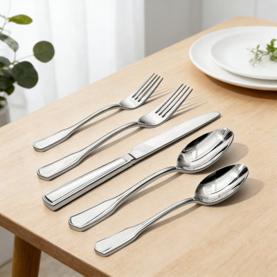Ensemble de couverts en acier inoxydable 20 pièces pour 4, ensemble de couverts 18/10 à finition miroir pour la maison et le restaurant, ensemble de couverts allant au lave-vaisselle