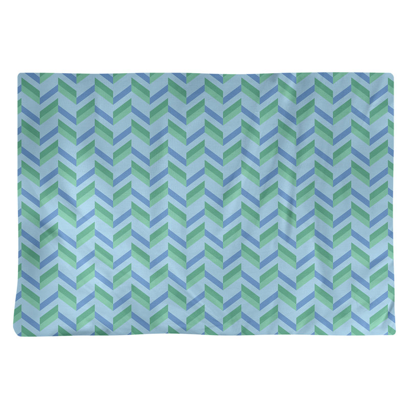 Napperon en coton 18 po chevrons, Bleu / Vert