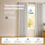  100% Blackout Curtains Thermal Linen Look Ready Made 46x72 in Natural White