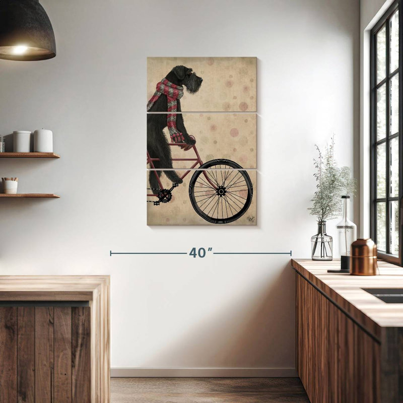 Schnauzer à vélo noir, H 38 po x l 24 po