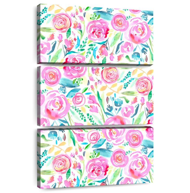 Harnek roses printanières pastel, H 38 po x l 24 po