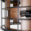 Lustre tambour 17 lumières 5 po 17 po, finition bois de noyer et finition noire 17 po