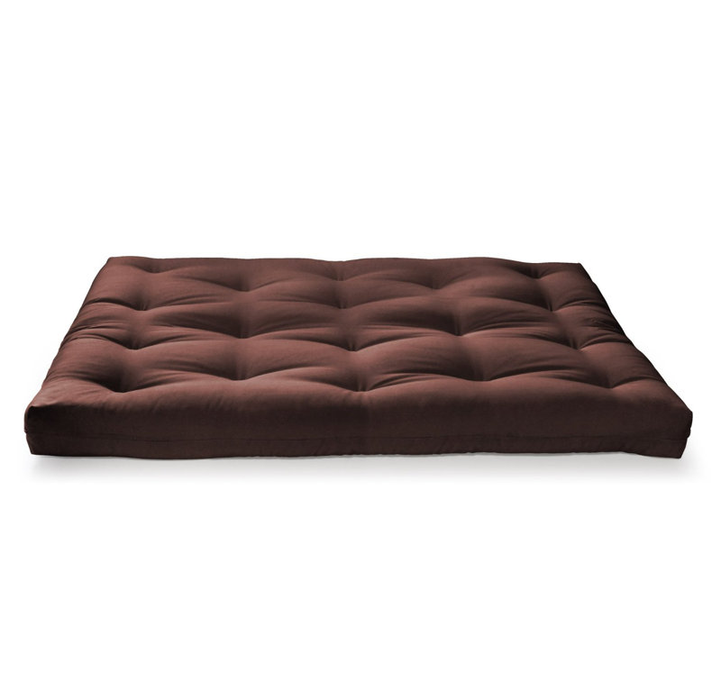 Matelas futon de taille double en coton 8 po, Brun