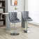 Upholstered Adjustable Height Counter Stool with Metal Frame
