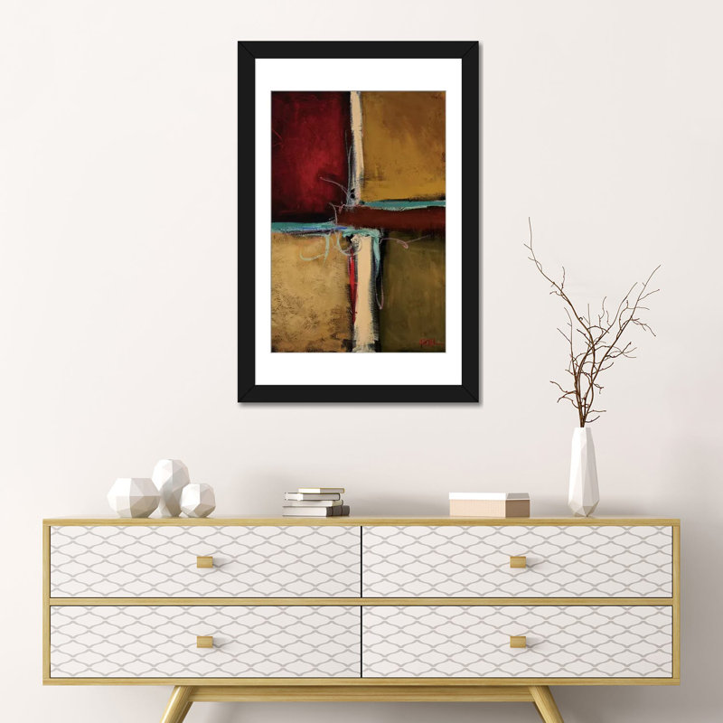 « cue », reproduction d’art sur toile, H 24 po x l 16 po x P 1 po, Papier avec cadre noir, Blanc