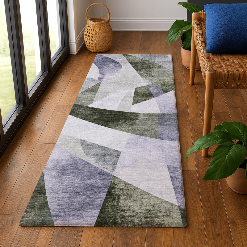 Tapis tourbillon de qualité supérieure lavable à la machine Ashington AMF1836, Tapis de couloir 2 pi 3 po x 7 pi 6 po