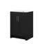 Ensemble de meuble-lavabo simple 24 po avec lavabo en céramique, noir, bois massif-518037207-518037200