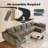 168.5" Modular Sectional Sofa, Oversized U-Shaped Minimalist Couches with 3 Middle Seats  Chaise, Modern Deep Seat Convertible Sleeper Sofa, Cloud Plush Corduroy Fabric,7 Seater-55686120