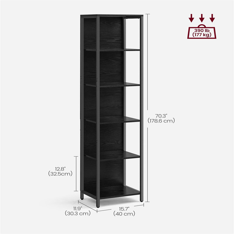 6-Tier LED Bookcase, Bookshelf With Dimmable Lights, Storage Shelf With Steel Frame