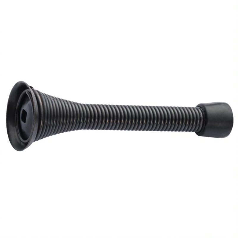 Spring Door Steel Baseboard Stop, Matte Black, 20