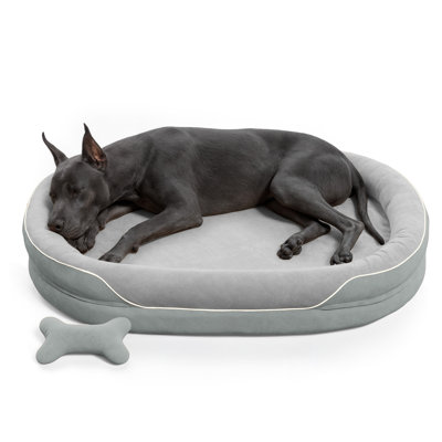 Orthopedic Dog Bed with Memory Foam and Bolster Sofa, Machine Washable Cover, Comfy Dog Bed