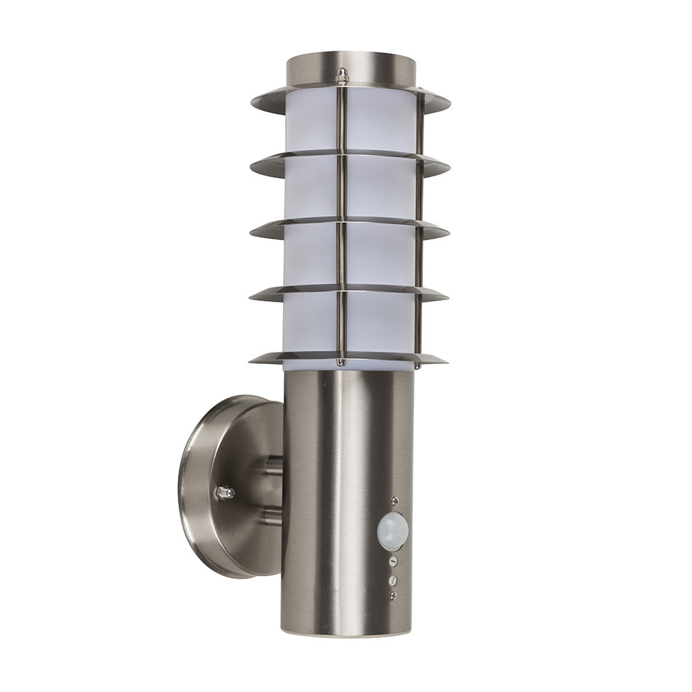 Mclarney Stainless Steel 1 - Bulb Outdoor Armed Sconce